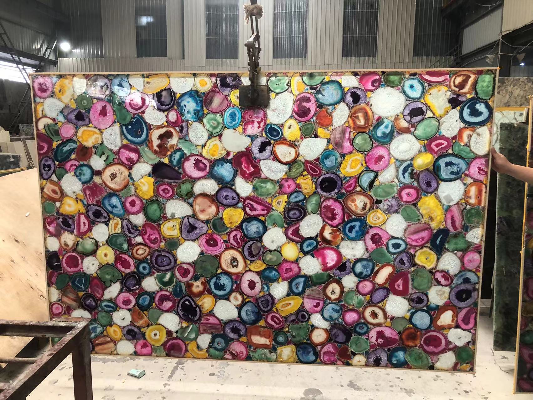 Multicolor agate slab semiprecious stone