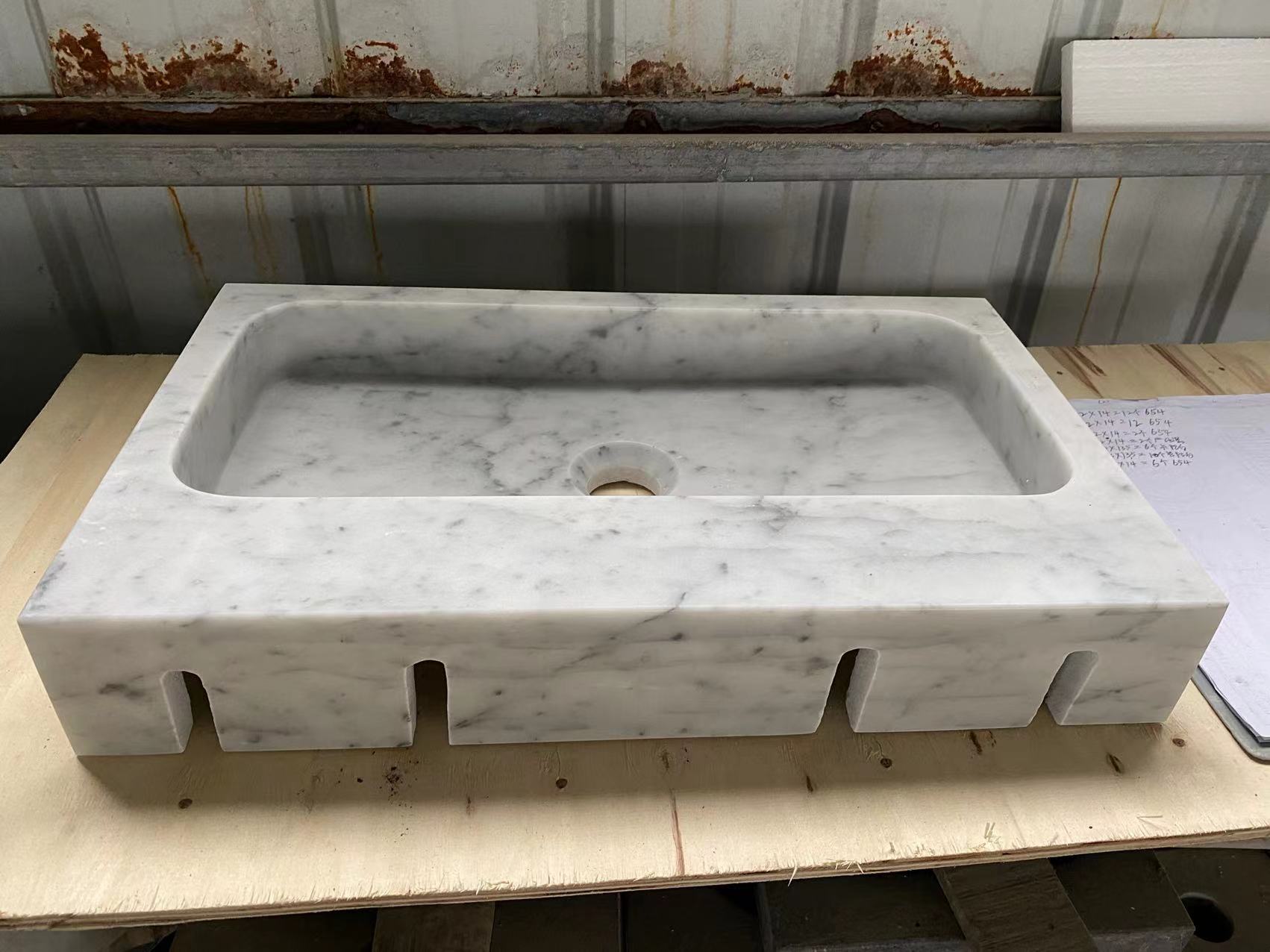 Carrara White Marble Bathroom Sinks