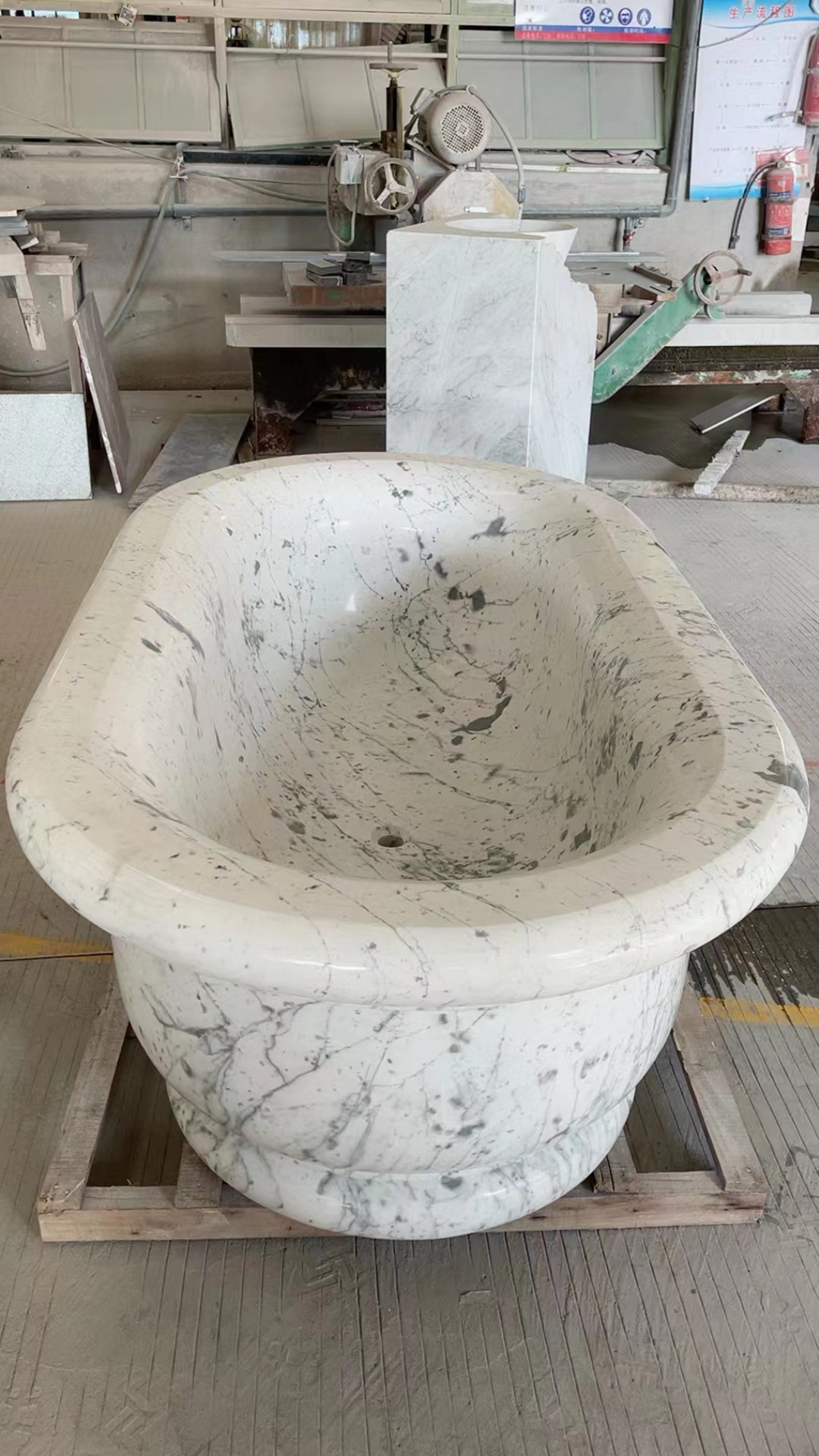 Bianco Carrara White Marble Bathtub