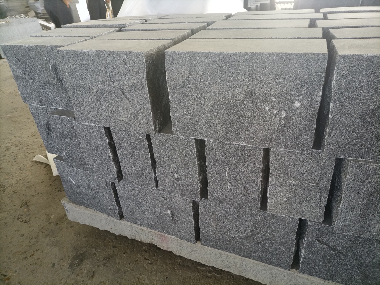 Original G654 dark grey granite Kerbstone with natural split on all 4 sides