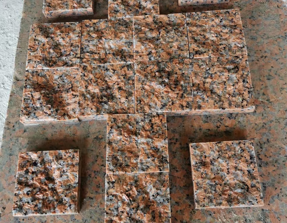 Maple Red granite stone cobblestone split finished
