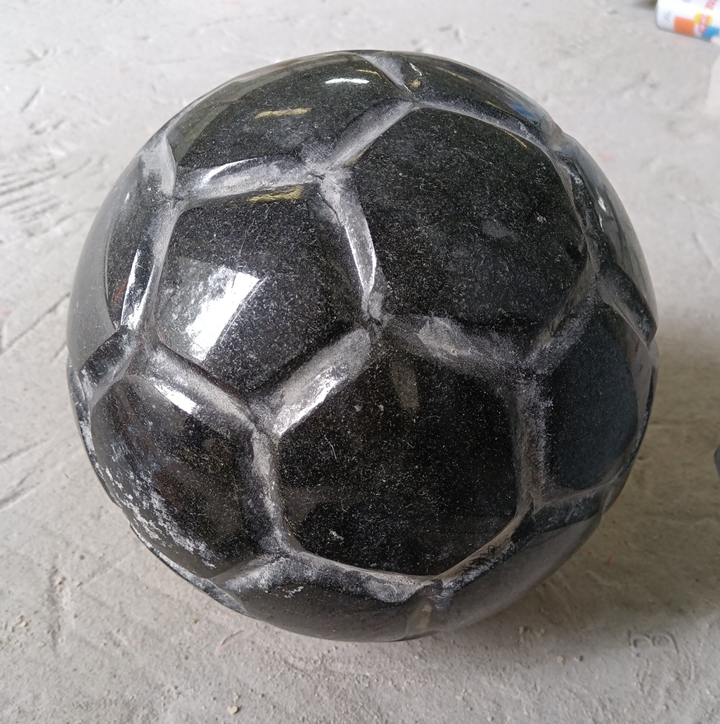 Black Granite Stone Football Foutain Ball