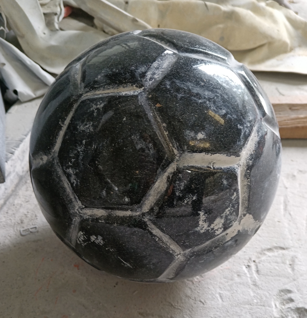 Black Granite Stone Football Foutain Ball