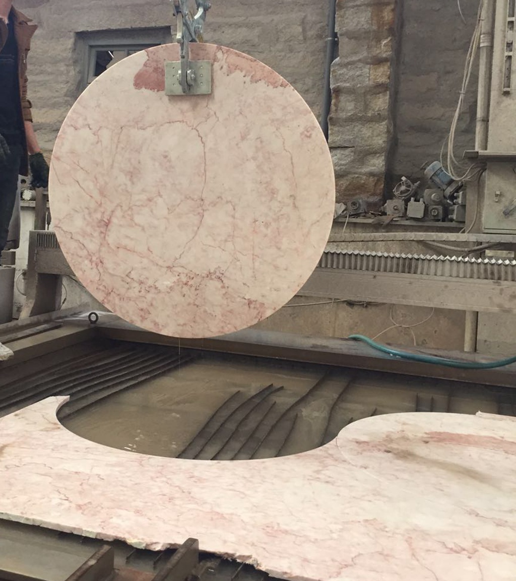 Crema Turkey Rose Pink Marble Round Table Tops