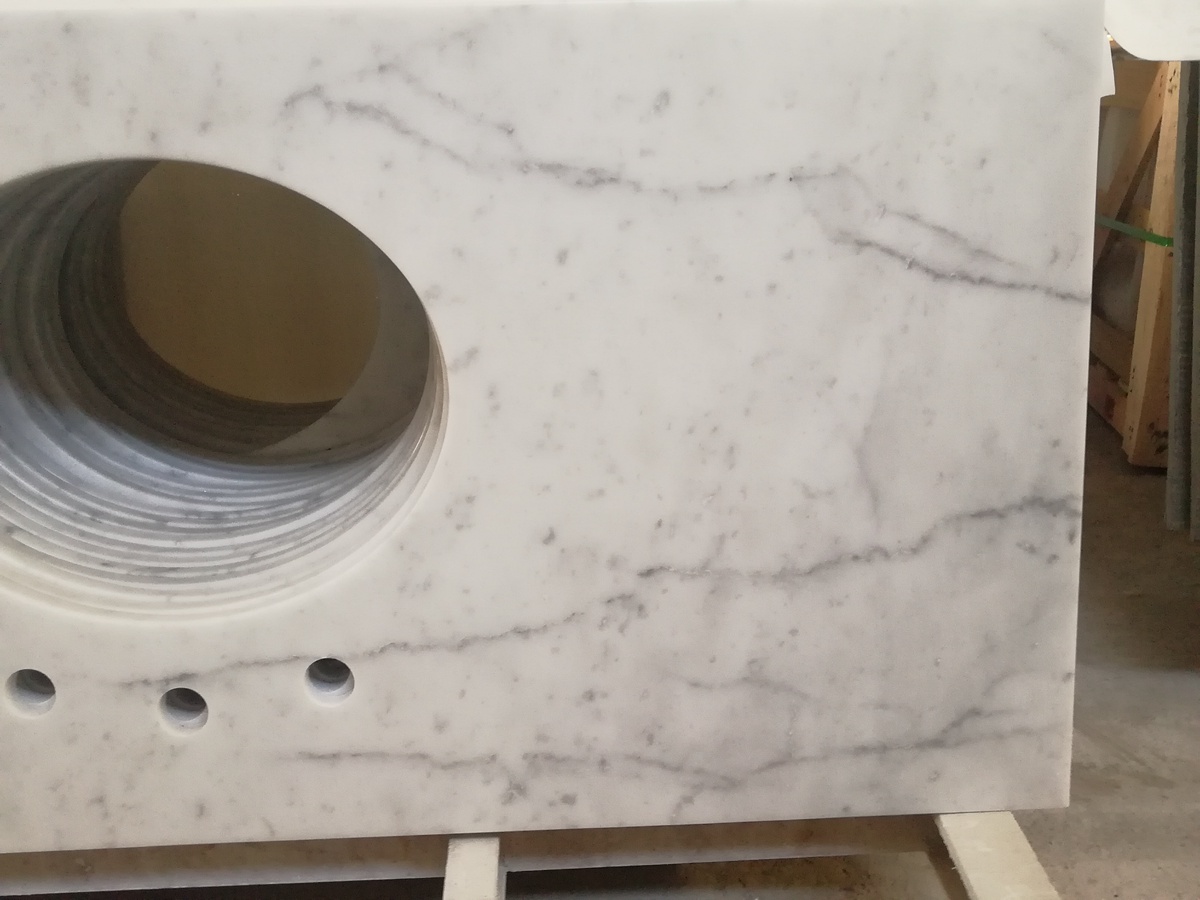 Bianco Carrara White Marble Bathroom Vanity Tops