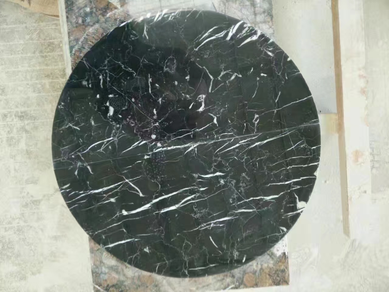 Black Marquina Marble  Round Table Tops