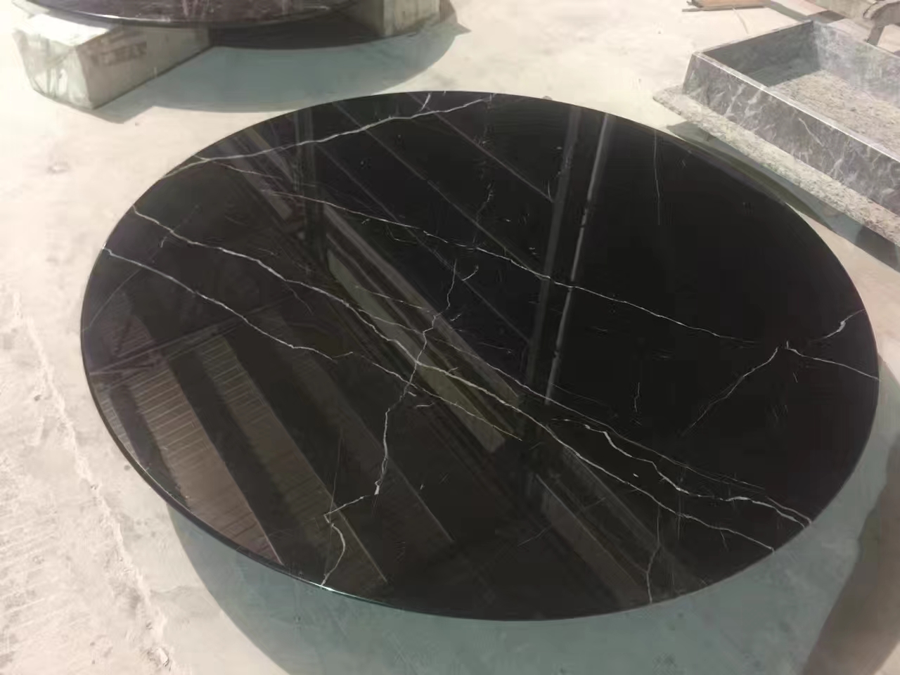 Black Marquina Marble  Round Table Tops
