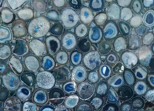 Blue Agate Semiprecious Stone