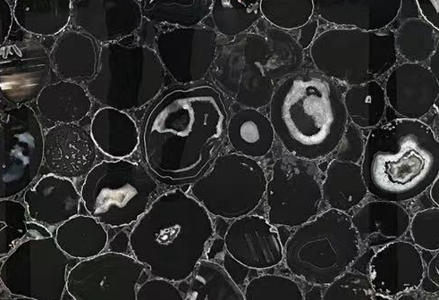 Agate Black Diamond Semiprecious Stone