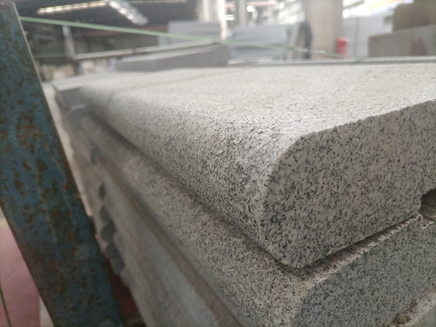 G633 Misty Grey Granite Flamed Round Edge with 50/60mm thick for Swimming Coping Tiles