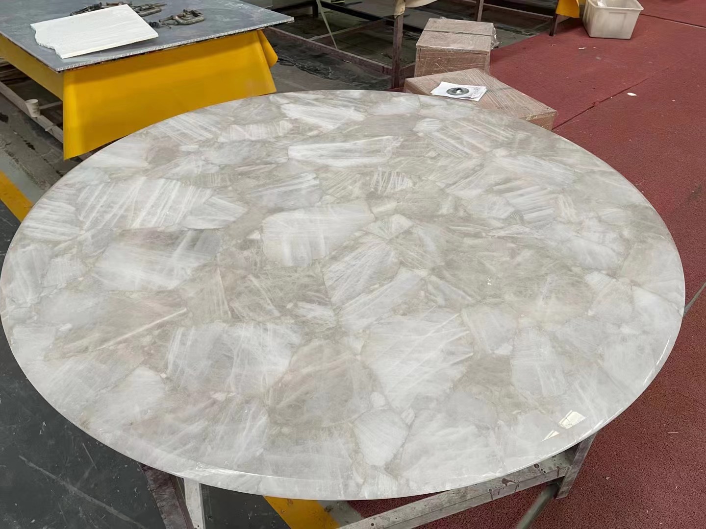 white quartz Gemstone Solid Surface Table Tops