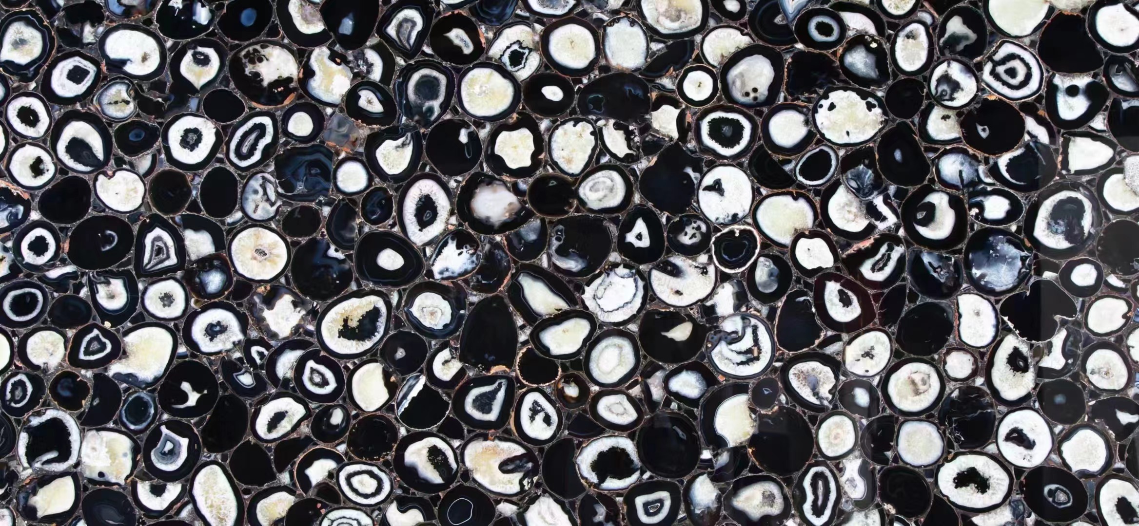 Black agate slabs semiprecious stone for wall