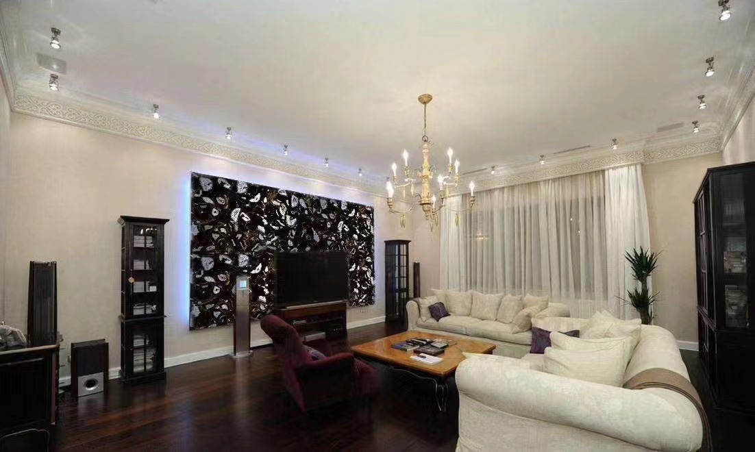 Black agate slabs semiprecious stone for wall