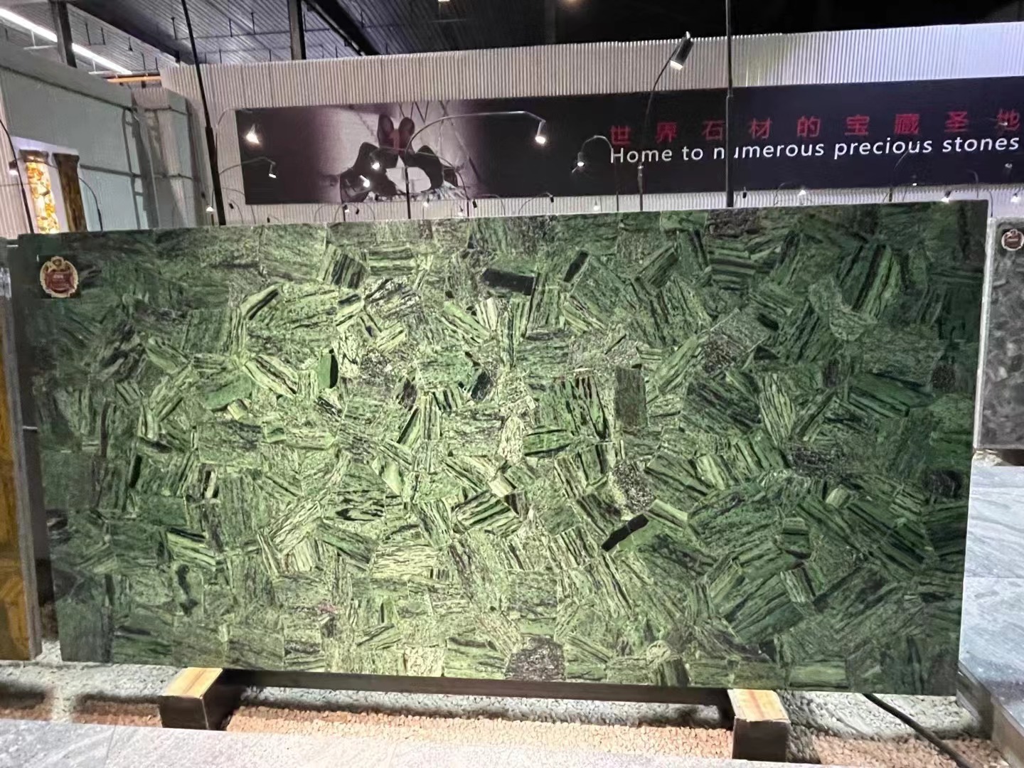 Red emerald backlit semiprecious stone Resin Tabletops