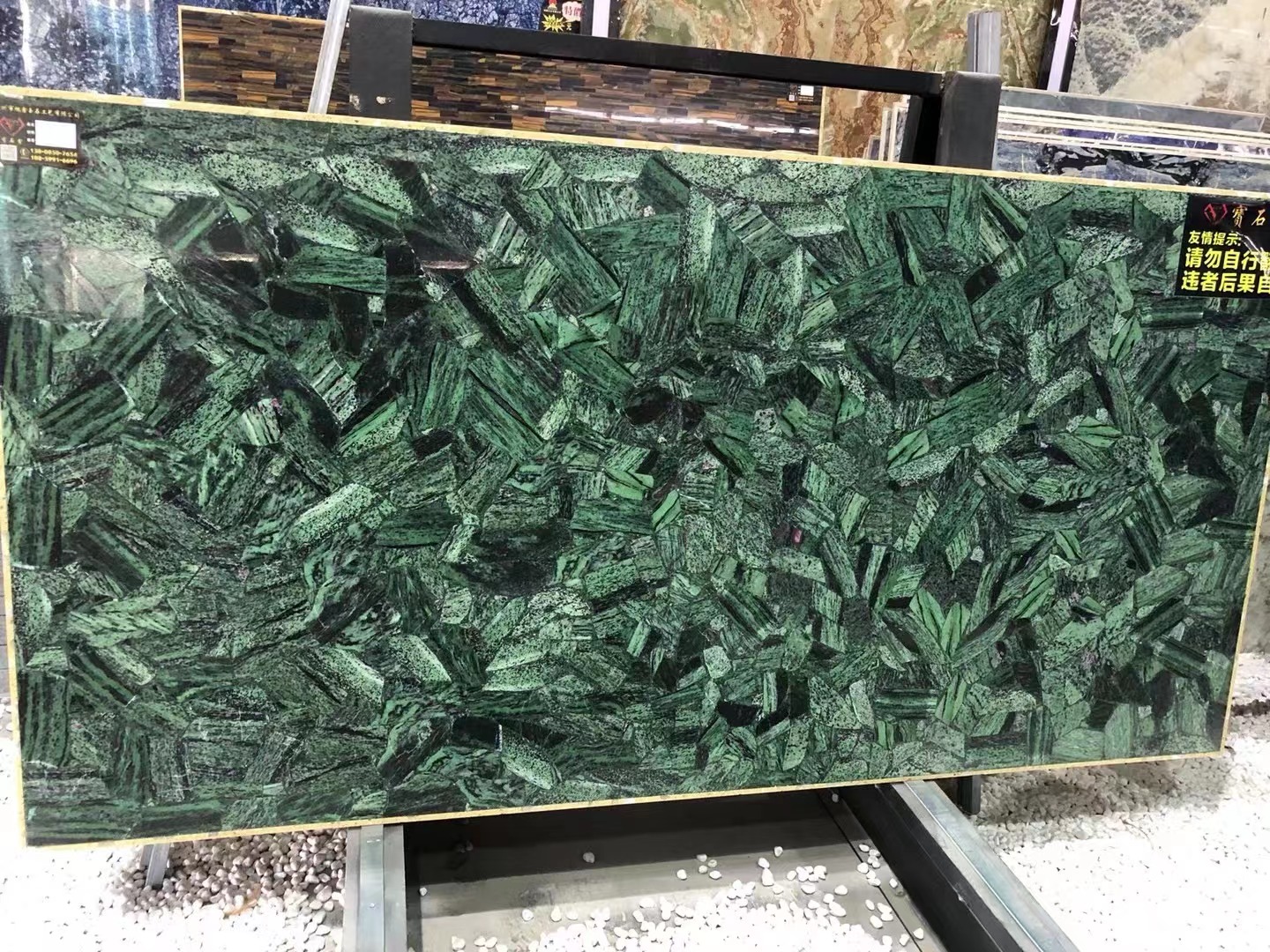 Red emerald backlit semiprecious stone Resin Tabletops