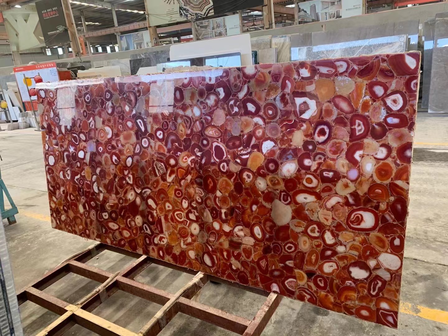 Red agate Gemstone Wall Panels