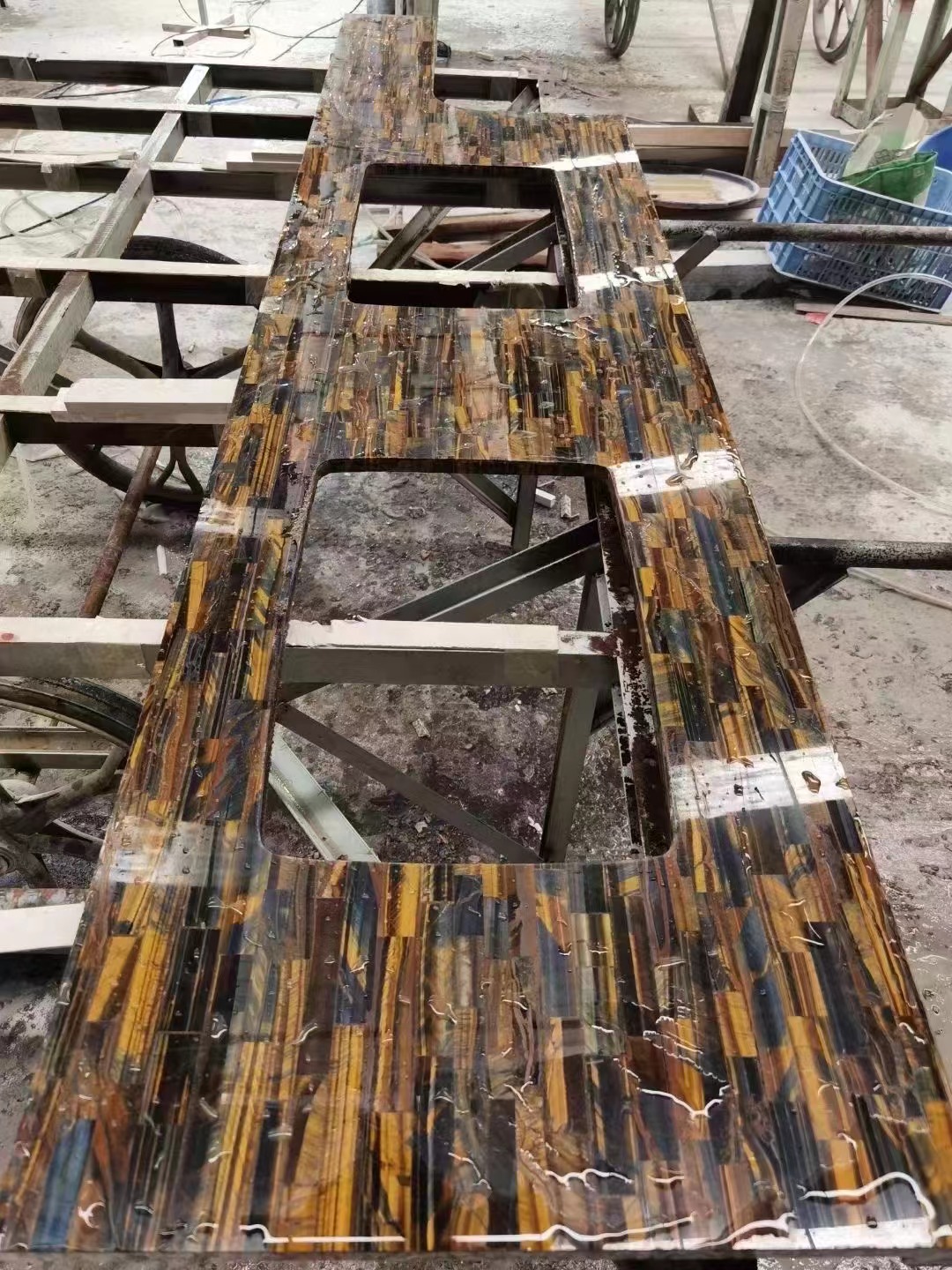 Tiger eye blue and yellow Semiprecious Stone Slabs