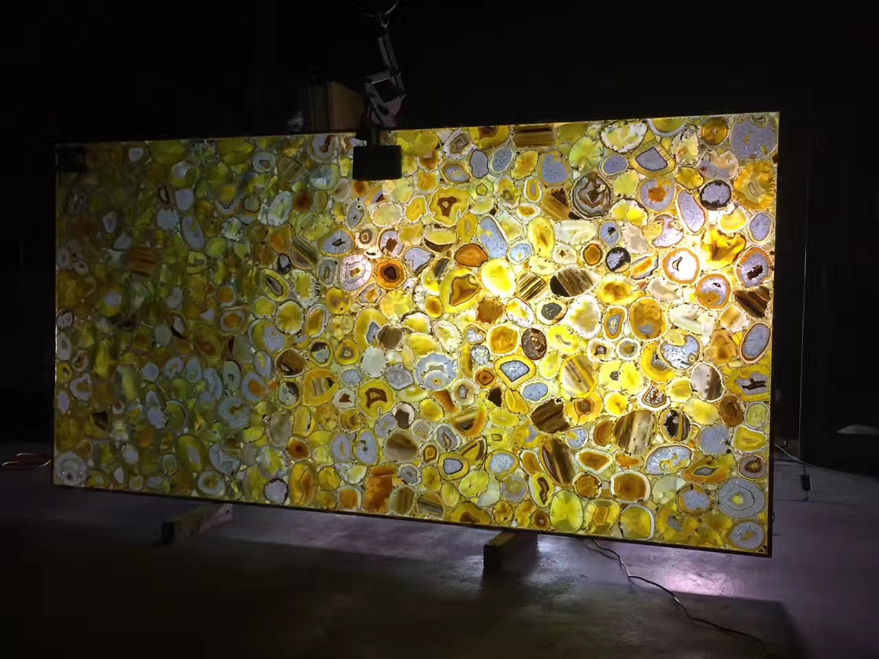 Yellow agate  Semiprecious Stone backlit Slabs