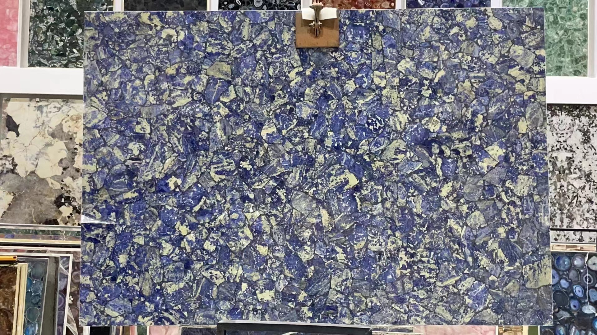 Bolivia blue semiprecious stone solid surface table top