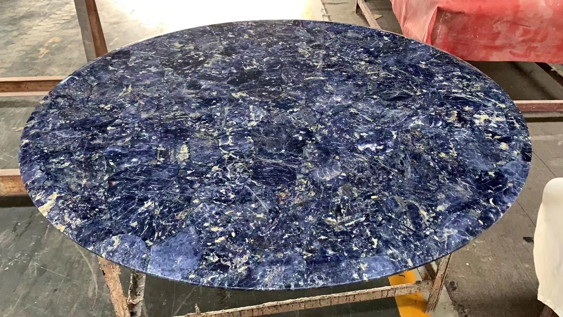 Bolivia blue semiprecious stone solid surface table top