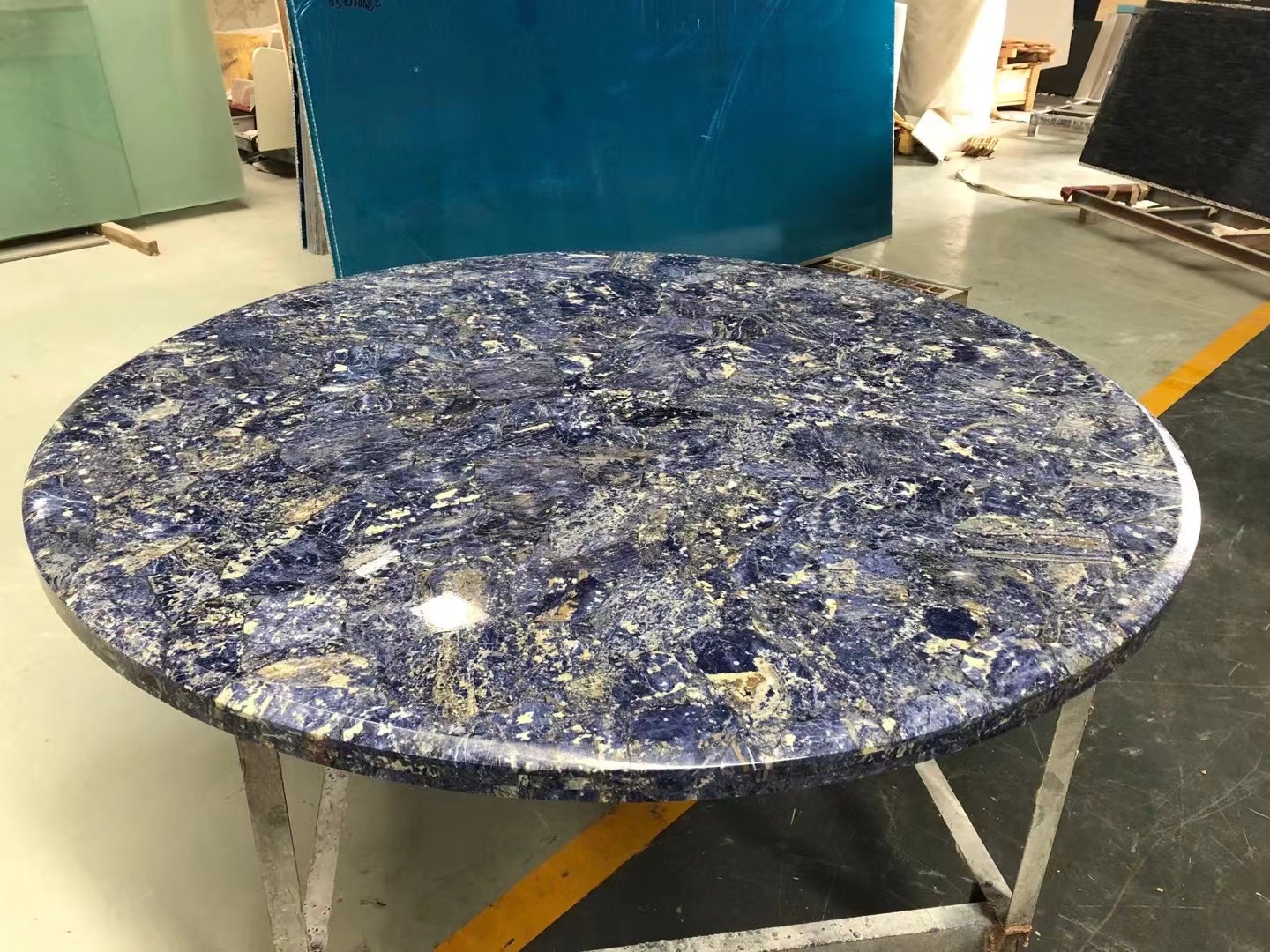 Bolivia blue semiprecious stone solid surface table top
