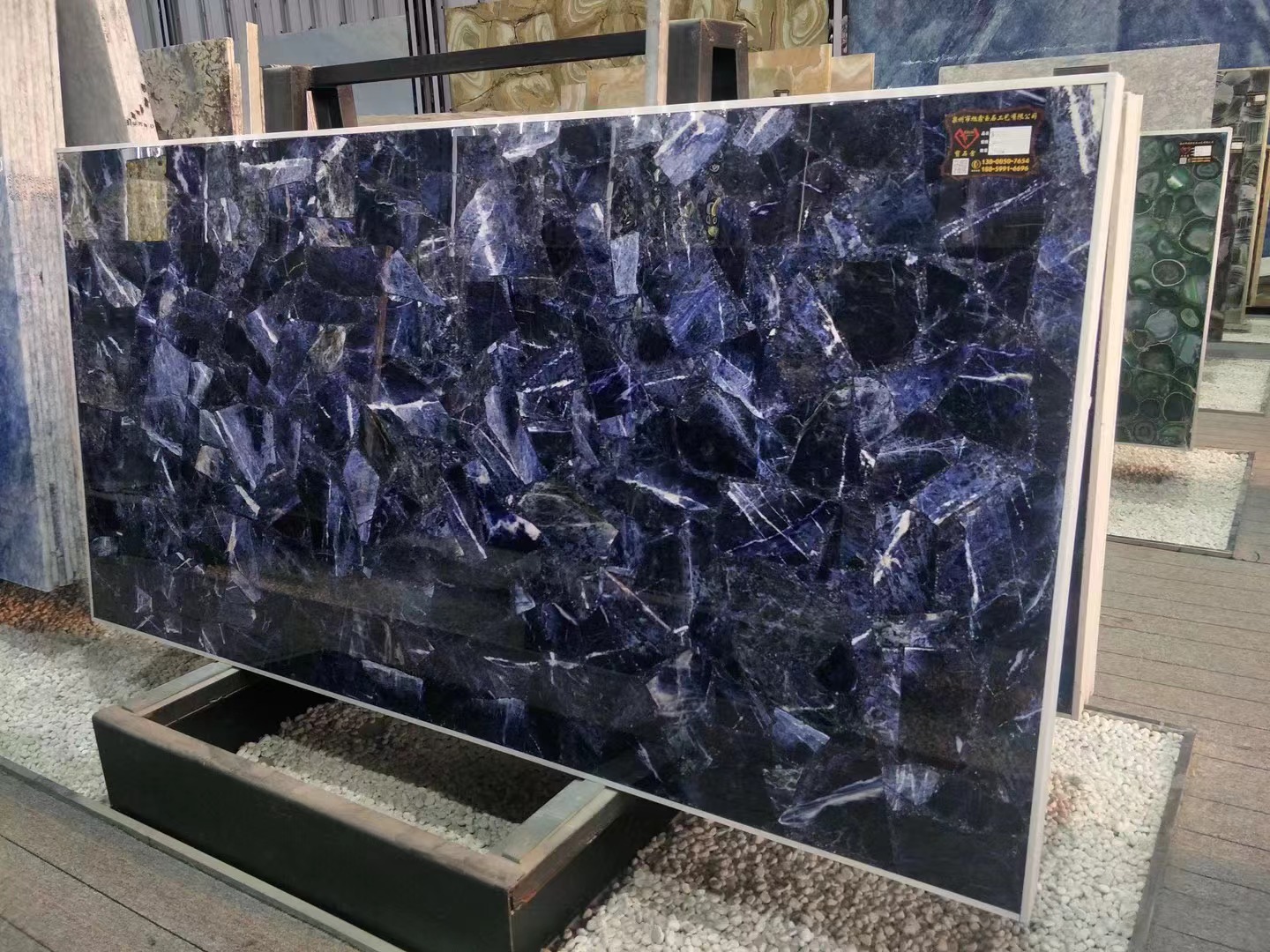 Sodlite Blue Semiprecious Stone Backlit Slabs