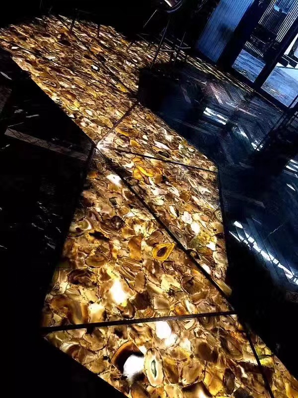 Coffee brown Semiprecious Stone backlit Gemstone Tiles