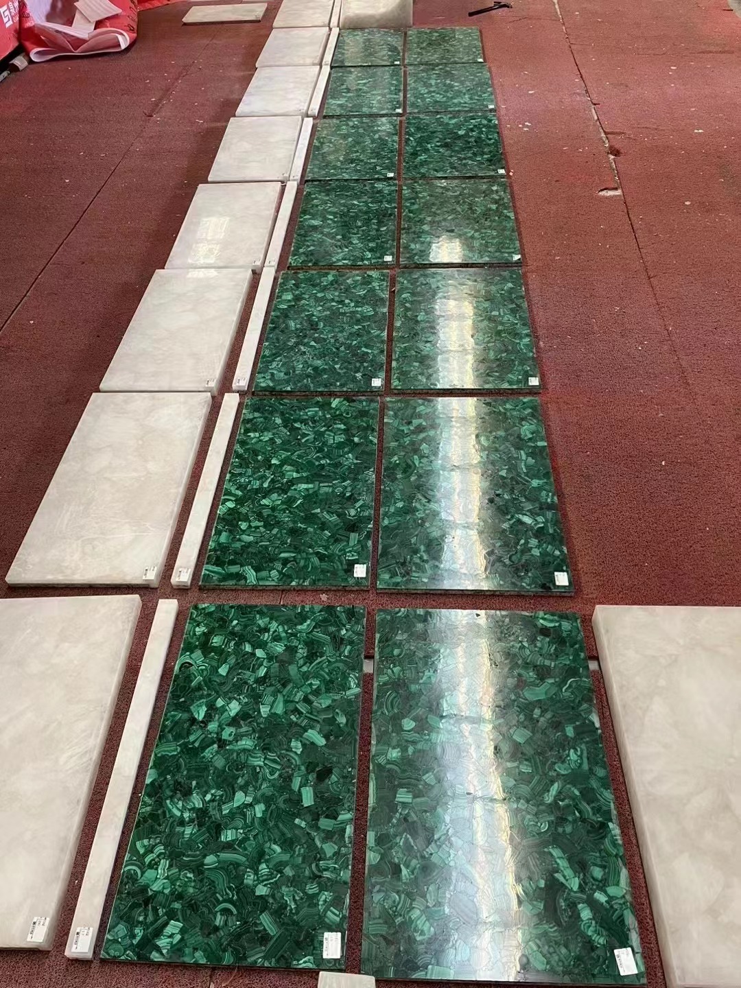 Malachite green solid surface gemstone table top