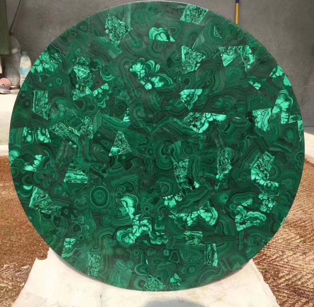 Malachite green solid surface gemstone table top