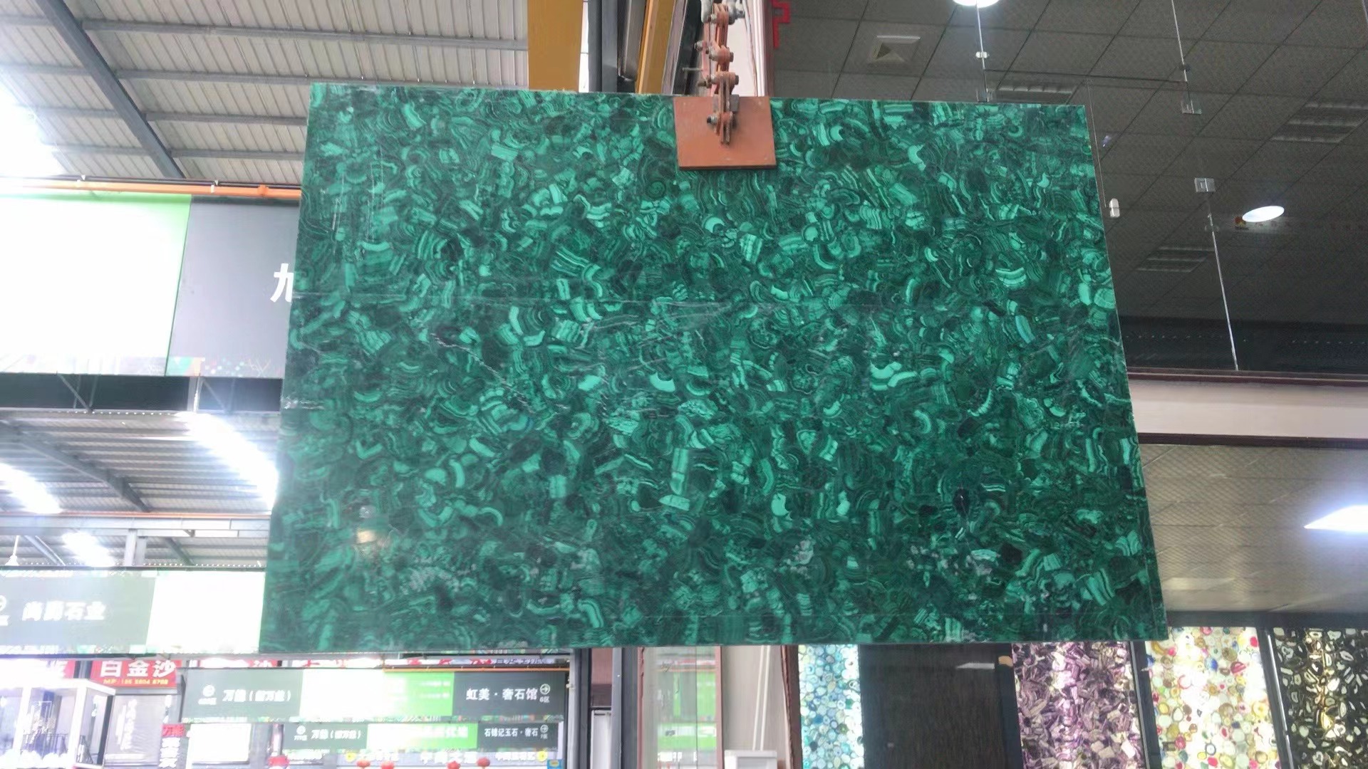 Malachite green solid surface gemstone table top