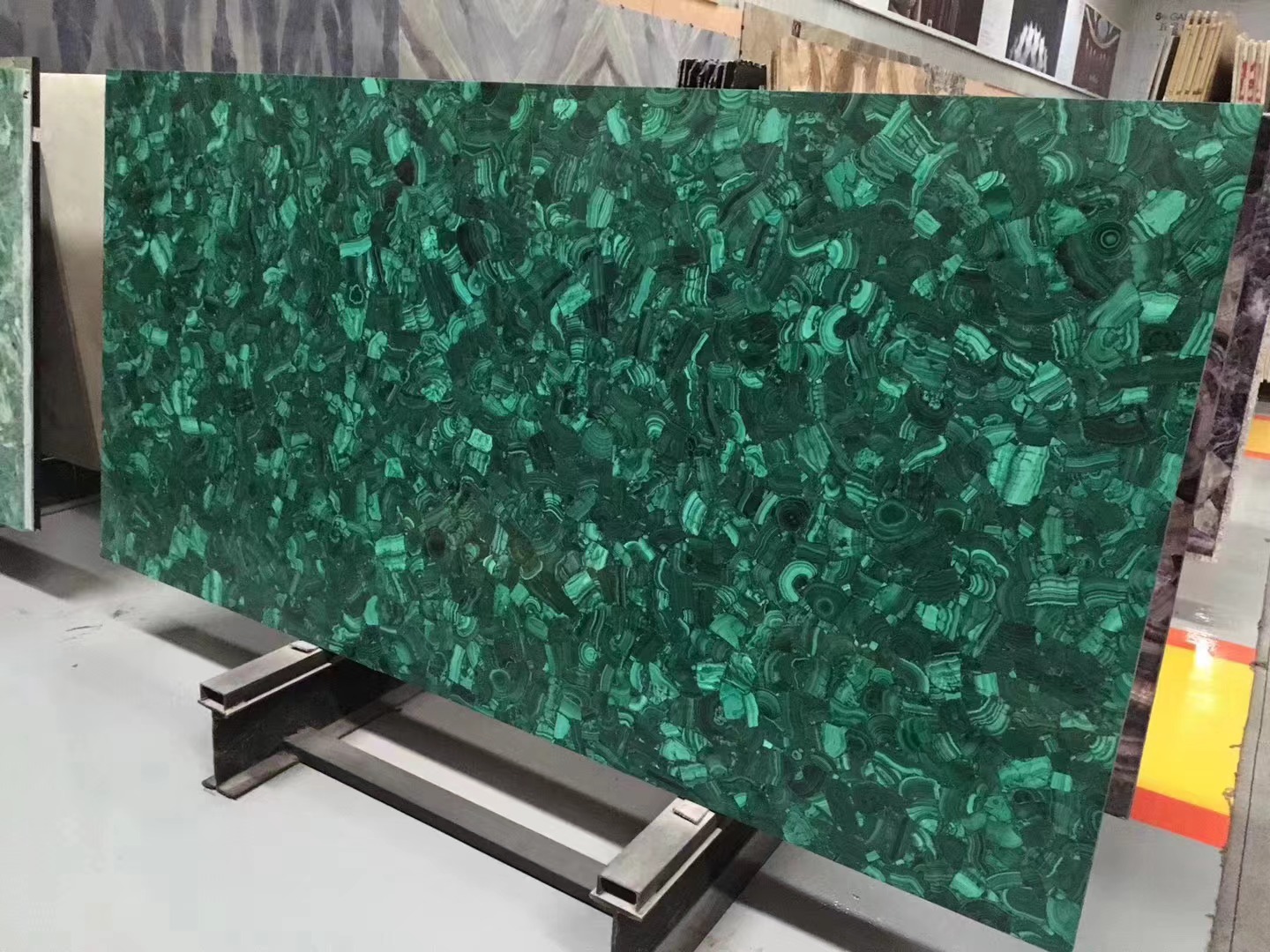 Malachite green solid surface gemstone table top
