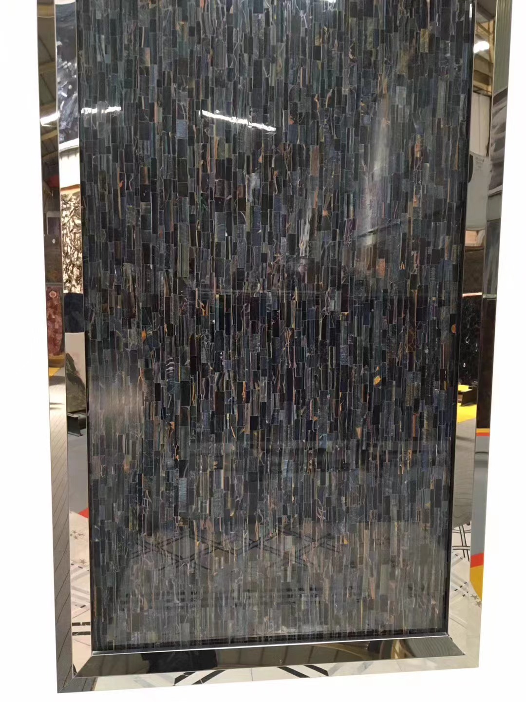 Blue tiger eye semiprecious stone slabs 