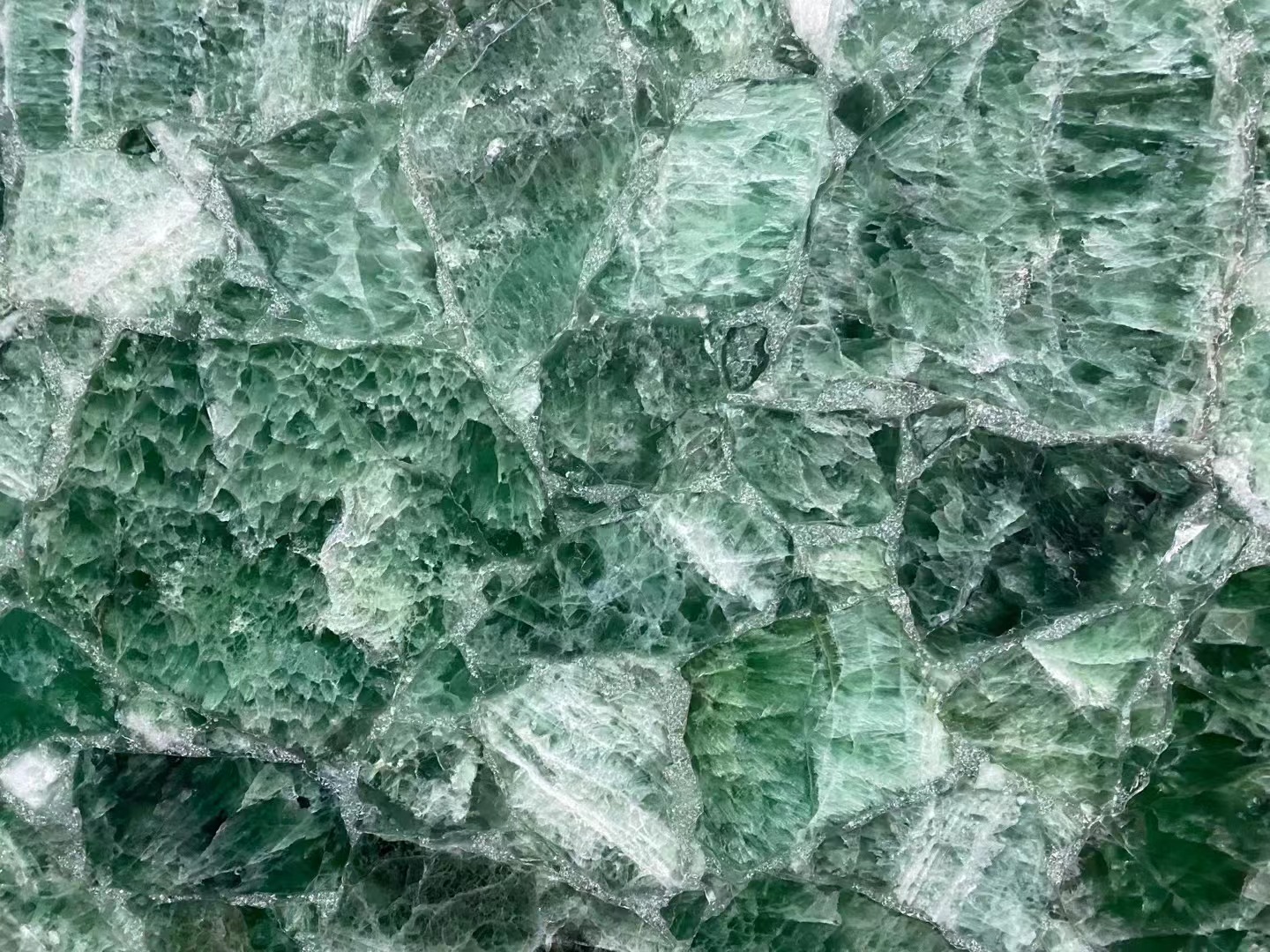 Green quartz gemstone table top Resin Tabletops