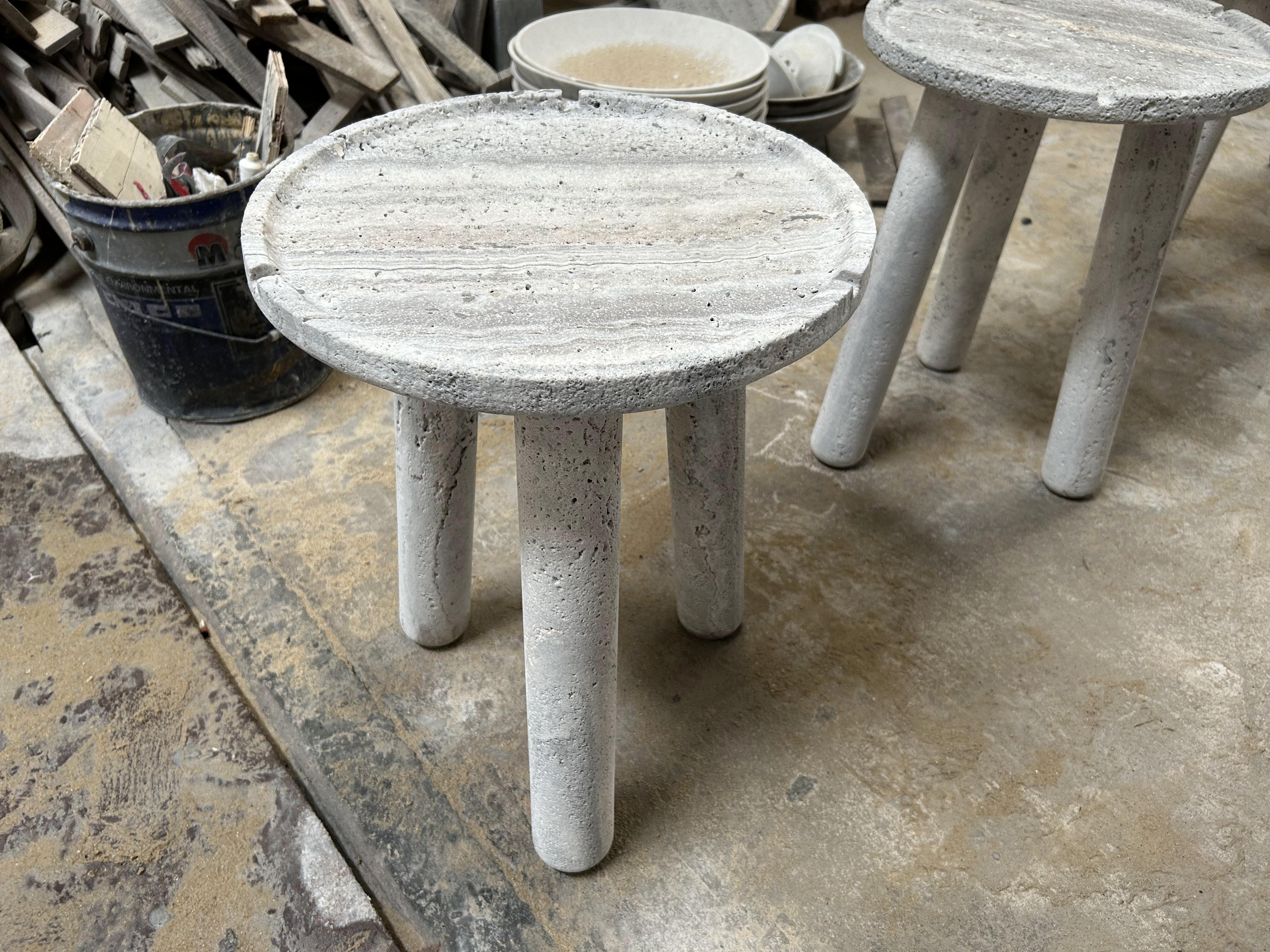Silver Grey Travertine Table Sets