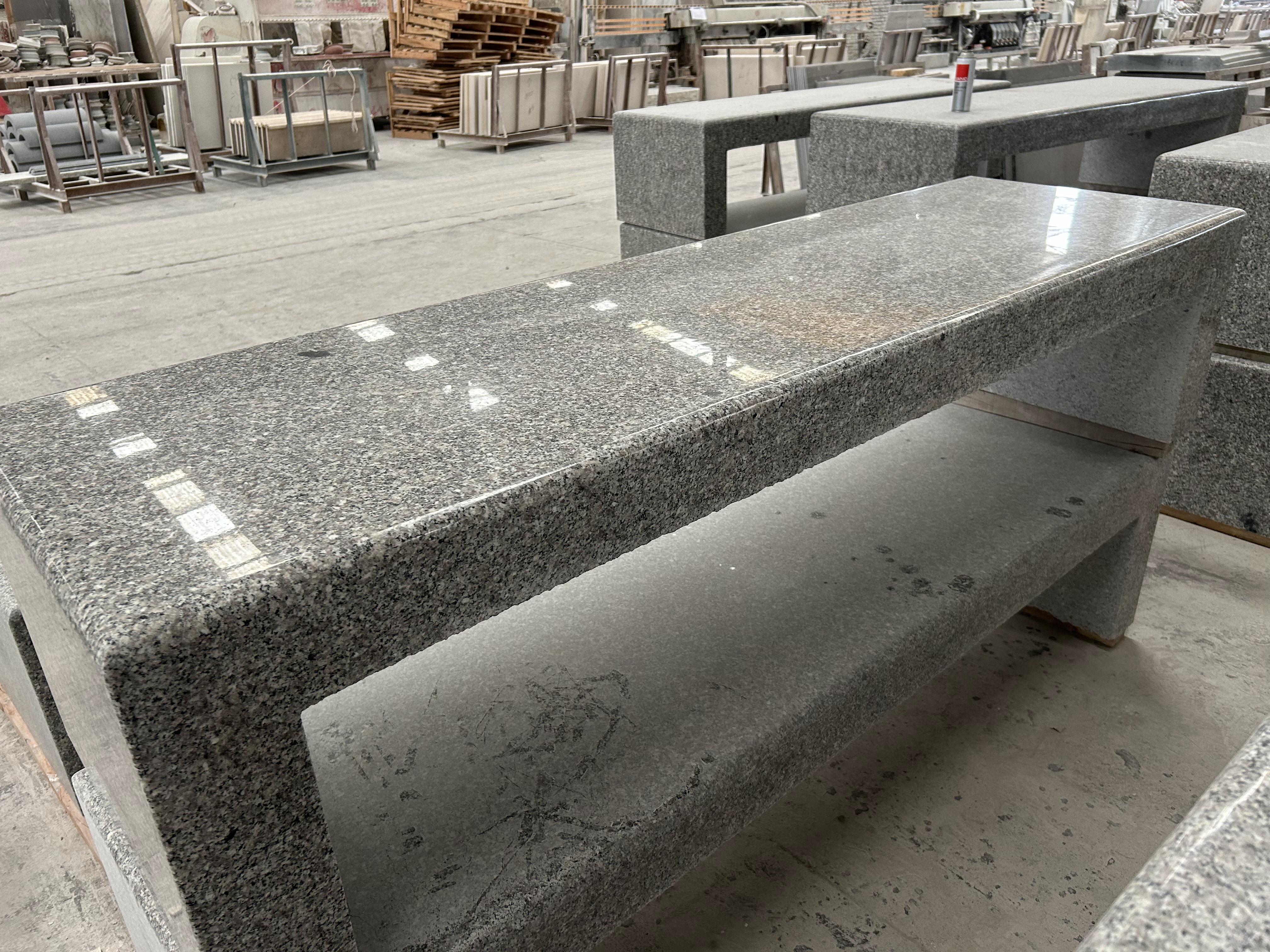 Grey Granite Garden Long Bench