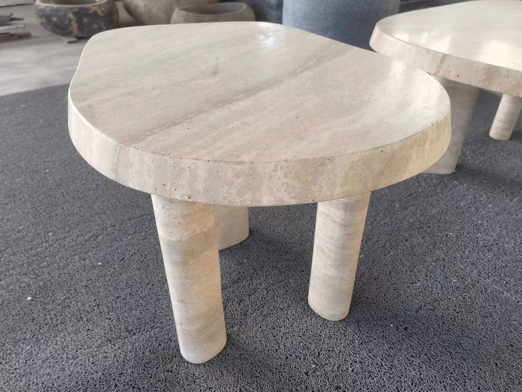 Roman Beige Travertine Tables