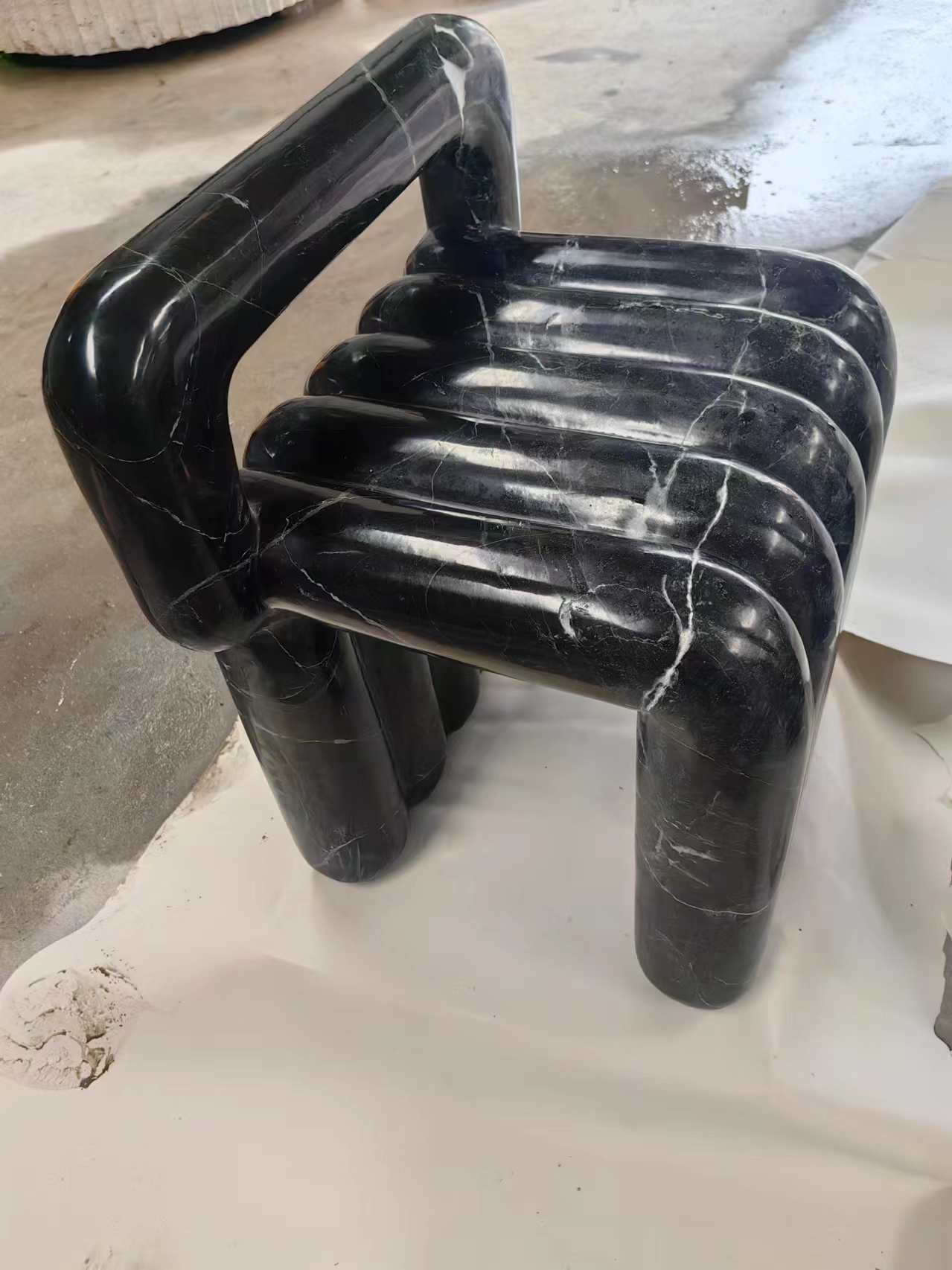 Black Marquina Marble Art Chairs