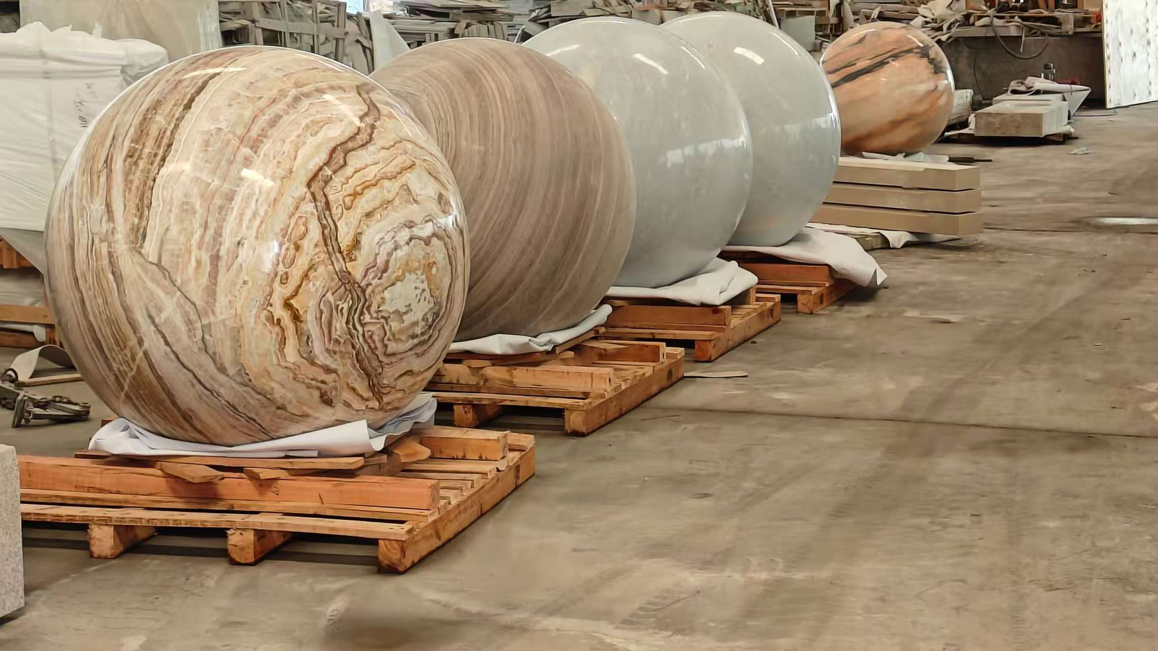 Natural Solid Marble Stone Planet Ball 